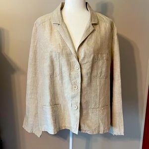 Chico size 3 tan Heather linen jacket